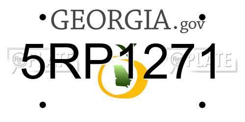 5RP1271 Georgia License Plate