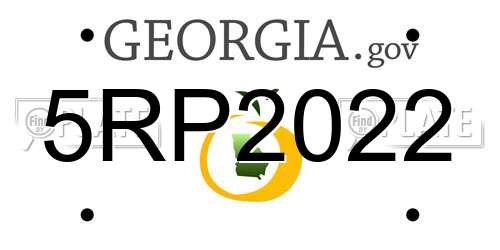 5RP2022 Georgia License Plate