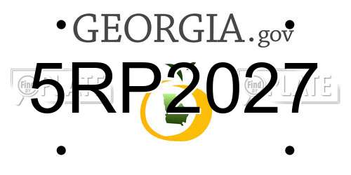 5RP2027 Georgia License Plate