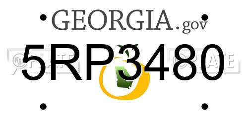 5RP3480 Georgia License Plate