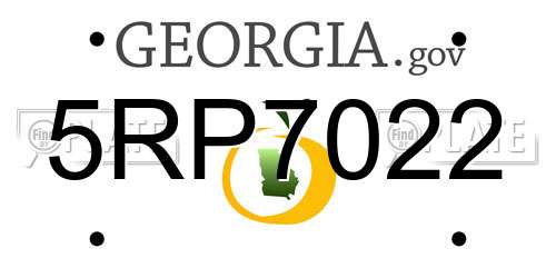 5RP7022 Georgia License Plate