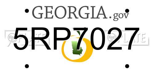 5RP7027 Georgia License Plate