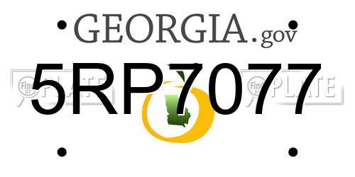 5RP7077 Georgia License Plate