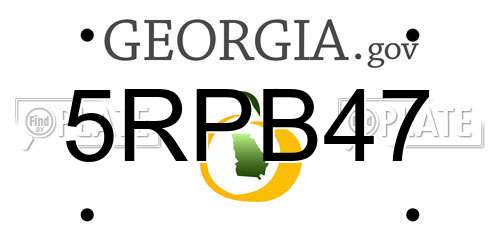5RPB47 Georgia License Plate