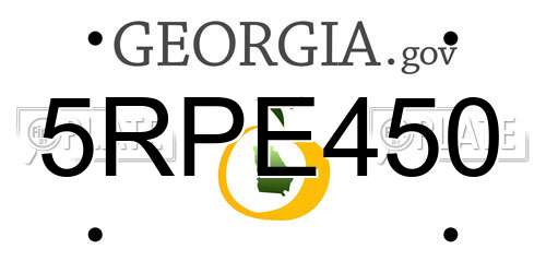 5RPE450 Georgia License Plate