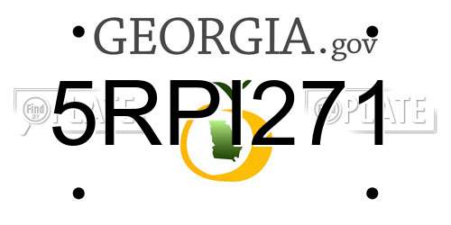 5RPI271 Georgia License Plate