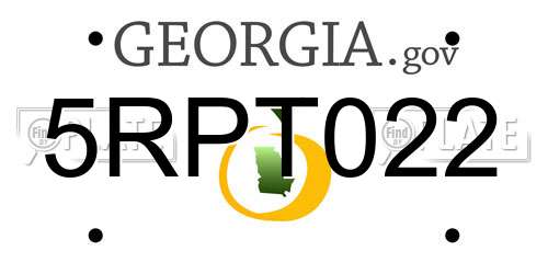 5RPT022 Georgia License Plate