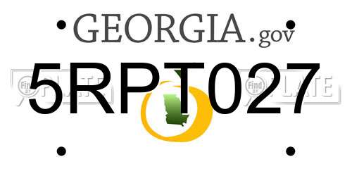 5RPT027 Georgia License Plate