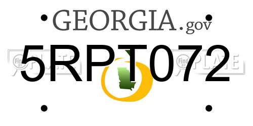 5RPT072 Georgia License Plate