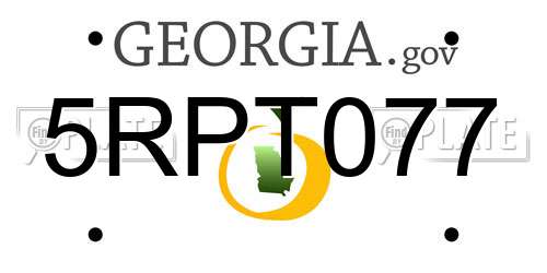 5RPT077 Georgia License Plate