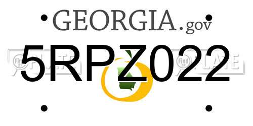5RPZ022 Georgia License Plate