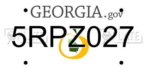 5RPZ027 Georgia License Plate