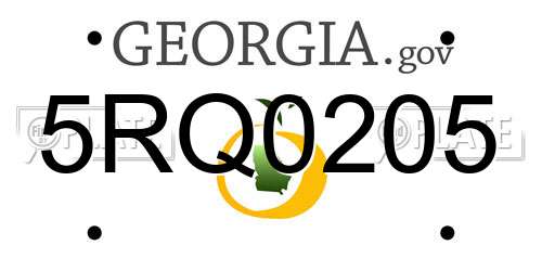 5RQ0205 Georgia License Plate