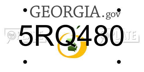 5RQ480 Georgia License Plate