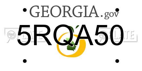 5RQA50 Georgia License Plate