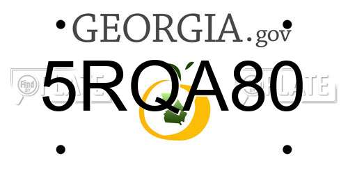 5RQA80 Georgia License Plate