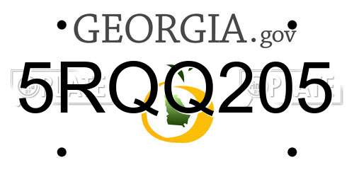 5RQQ205 Georgia License Plate