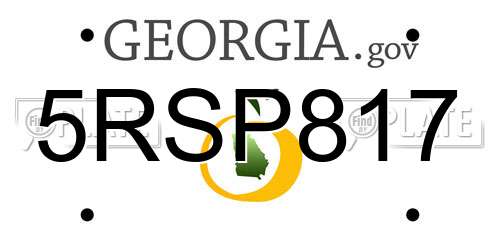 5RSP817 Georgia License Plate