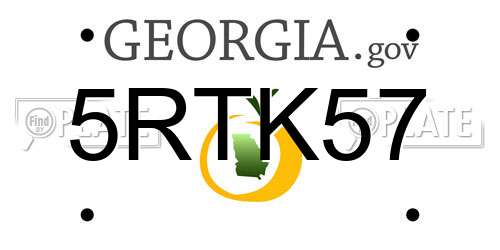 5RTK57 Georgia License Plate