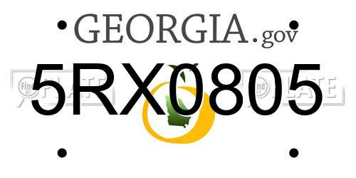 5RX0805 Georgia License Plate