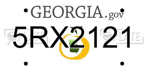5RX2121 Georgia License Plate