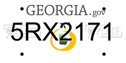 5RX2171 Georgia License Plate