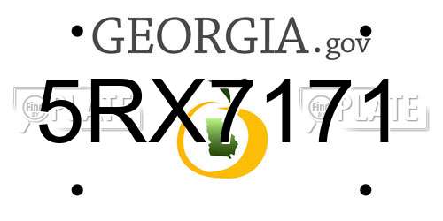 5RX7171 Georgia License Plate