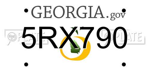 5RX790 Georgia License Plate