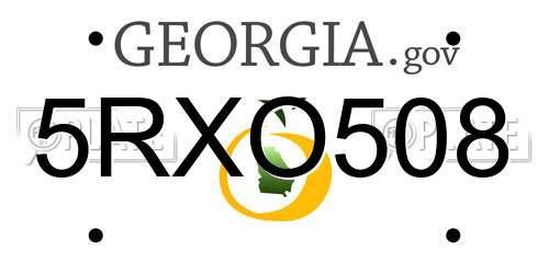 5RXO508 Georgia License Plate