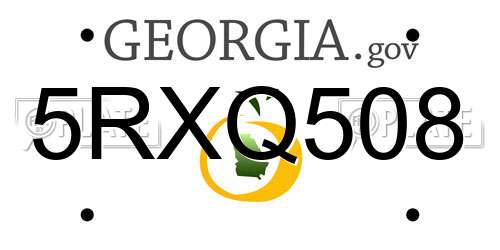 5RXQ508 Georgia License Plate