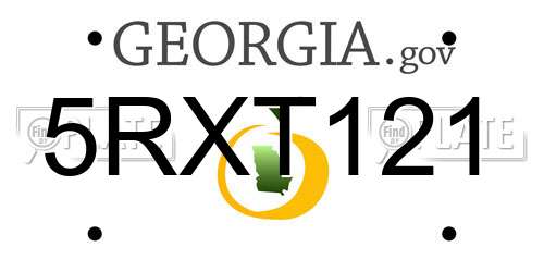 5RXT121 Georgia License Plate