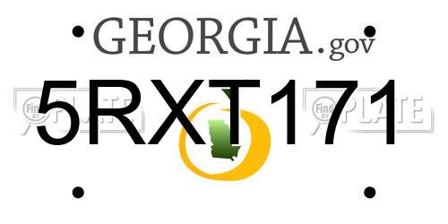 5RXT171 Georgia License Plate