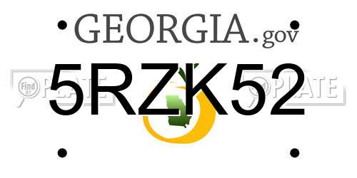 5RZK52 Georgia License Plate