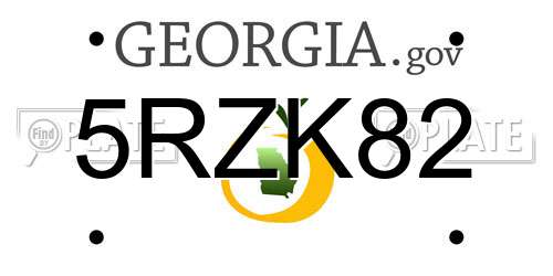 5RZK82 Georgia License Plate