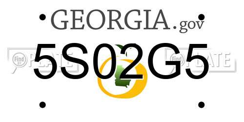 5S02G5 Georgia License Plate