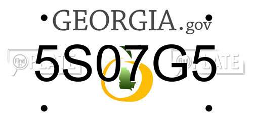 5S07G5 Georgia License Plate