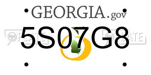 5S07G8 Georgia License Plate