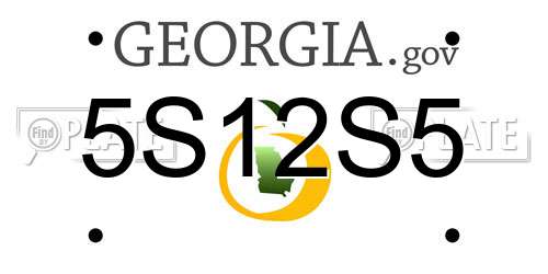 5S12S5 Georgia License Plate