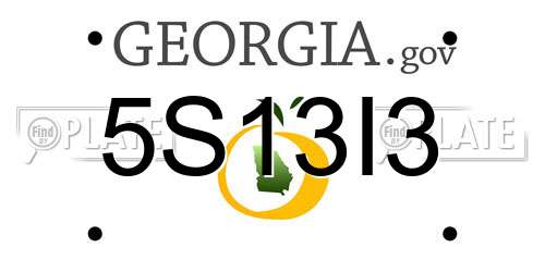 5S13I3 Georgia License Plate