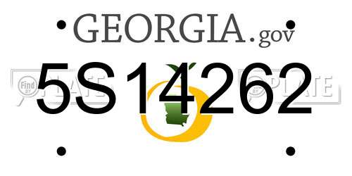 5S14262 Georgia License Plate