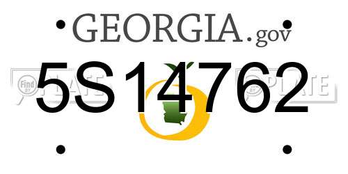 5S14762 Georgia License Plate