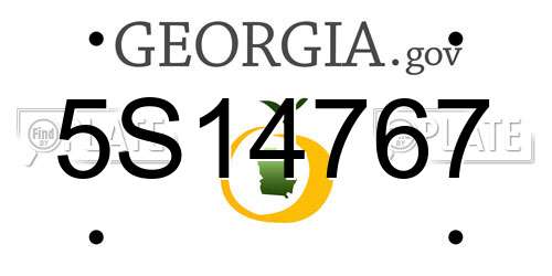 5S14767 Georgia License Plate