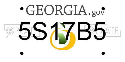 5S17B5 Georgia License Plate