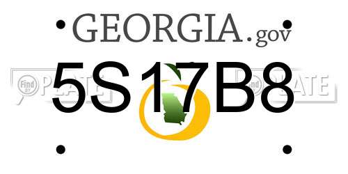 5S17B8 Georgia License Plate