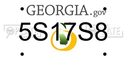 5S17S8 Georgia License Plate