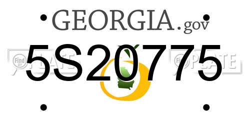 5S20775 Georgia License Plate
