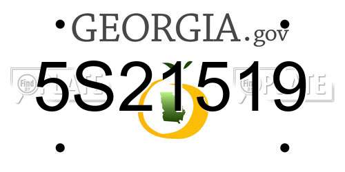 5S21519 Georgia License Plate