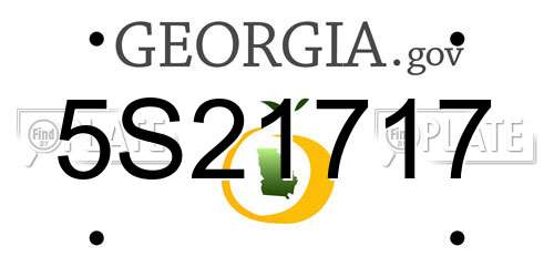 5S21717 Georgia License Plate