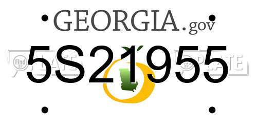 5S21955 Georgia License Plate