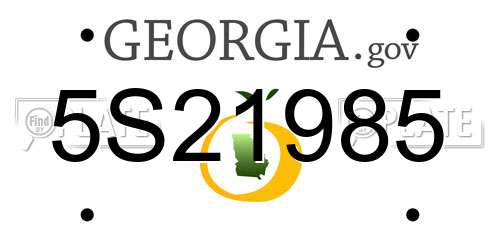 5S21985 Georgia License Plate